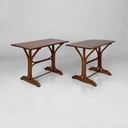 Tavoli da pranzo in legno e ottone, 1930 ca.