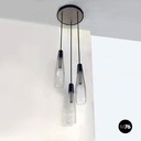 Lampadario a tre luci in vetro di Murano, 1970 ca. 