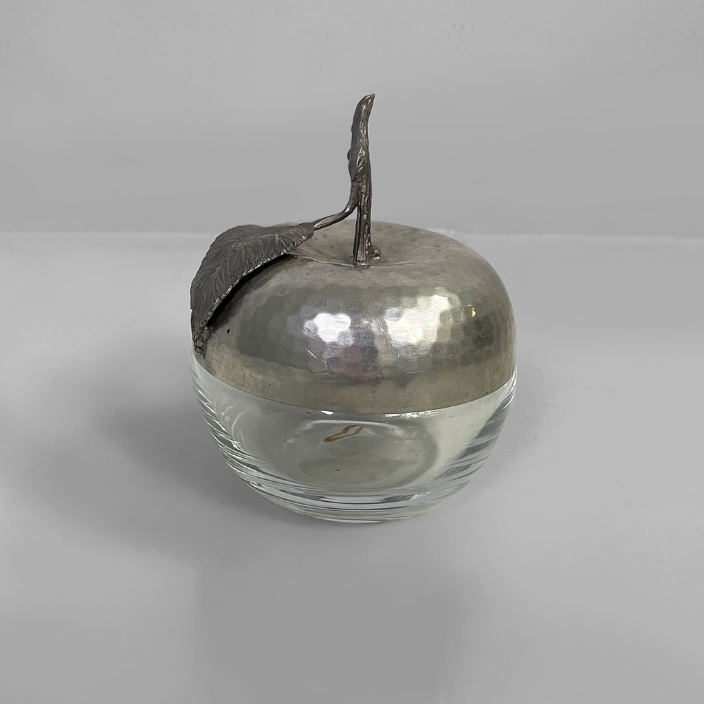 Contenitore in metallo e vetro, 1950 ca.