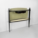 Consolle in legno, tessuto e paglia, 1950 ca.