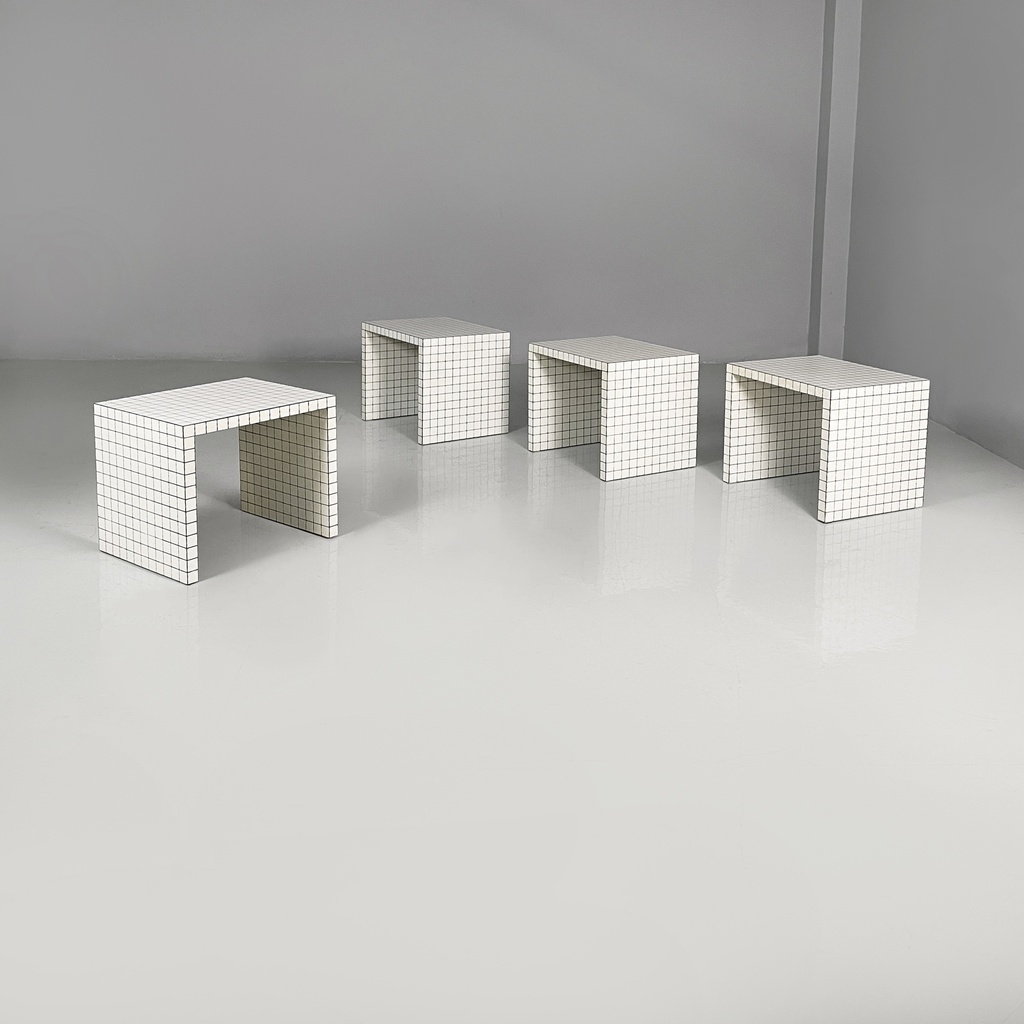 Sgabelli Quaderna di Design Superstudio per Zanotta, 1970 ca.