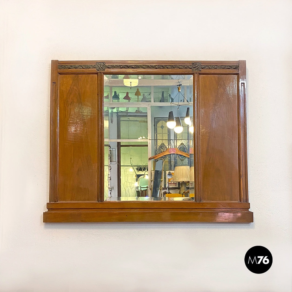 Specchio da parete con cornice in legno, 1950 ca.