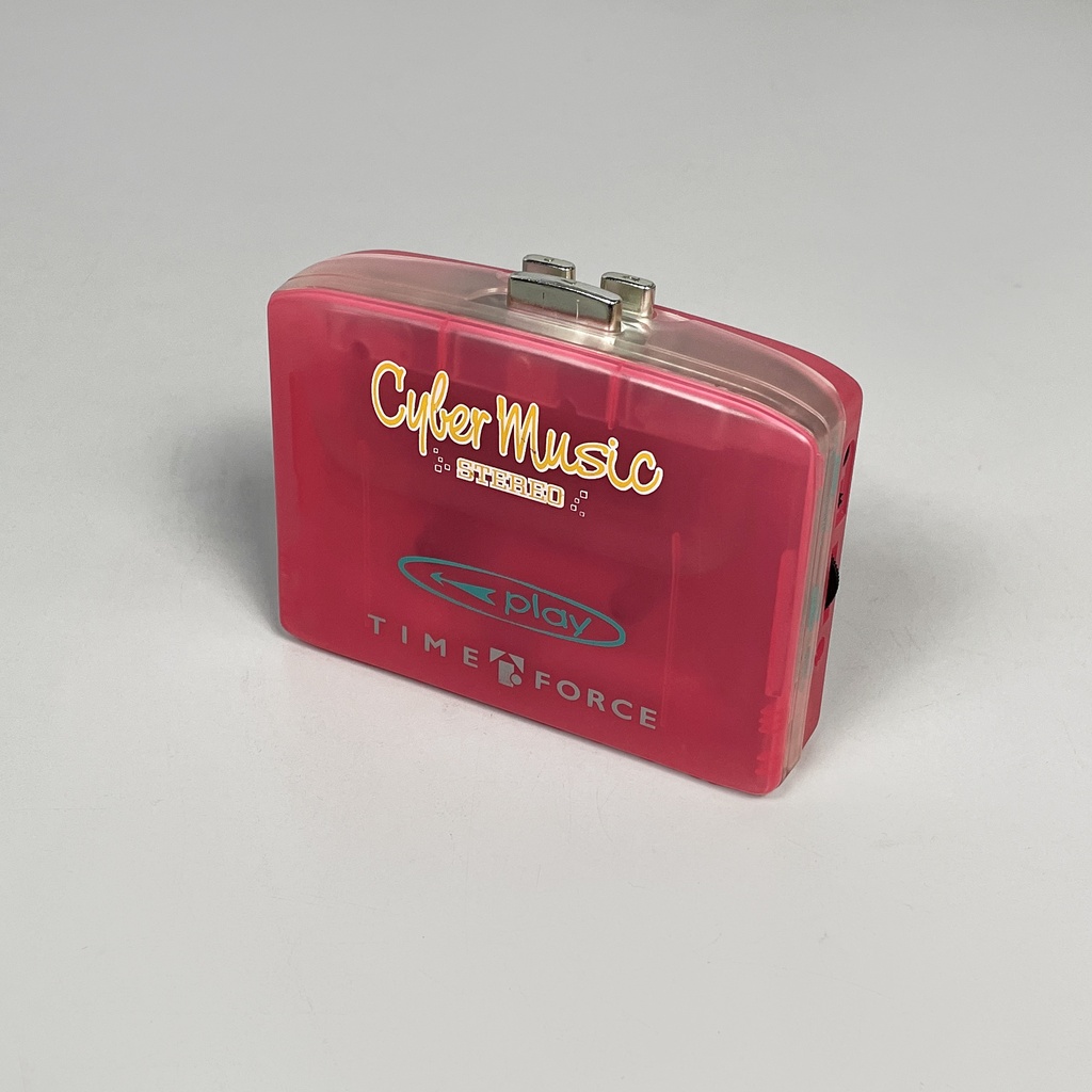 Walkman in plastica rosa e trasparente, 1990 ca.