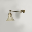 Lampada da parete in ottone e vetro, 1940 ca.