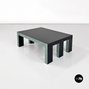 Tavolo da caffè in legno e laminato verde e nero, 1980 ca.