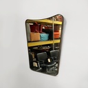 Specchio da parete in ottone brunito, 1950 ca.