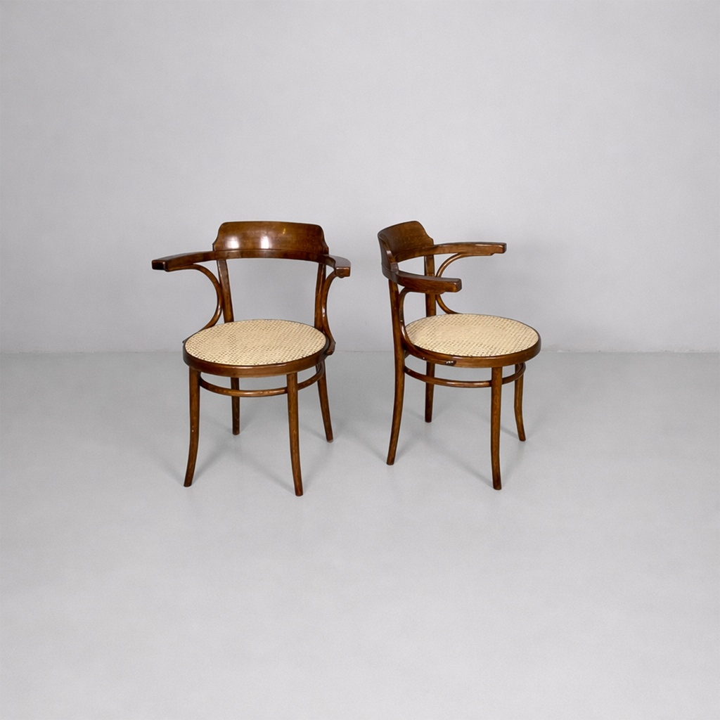 Sedie in paglia e legno, 1950 ca.