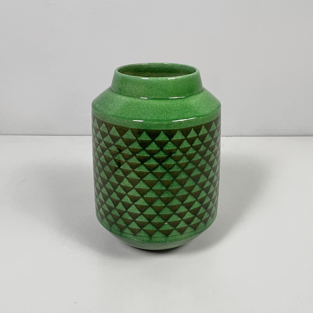 Vaso in ceramica verde, 1960 ca.