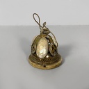 Campanella da hotel in madreperla e ottone, metà 1800 ca.