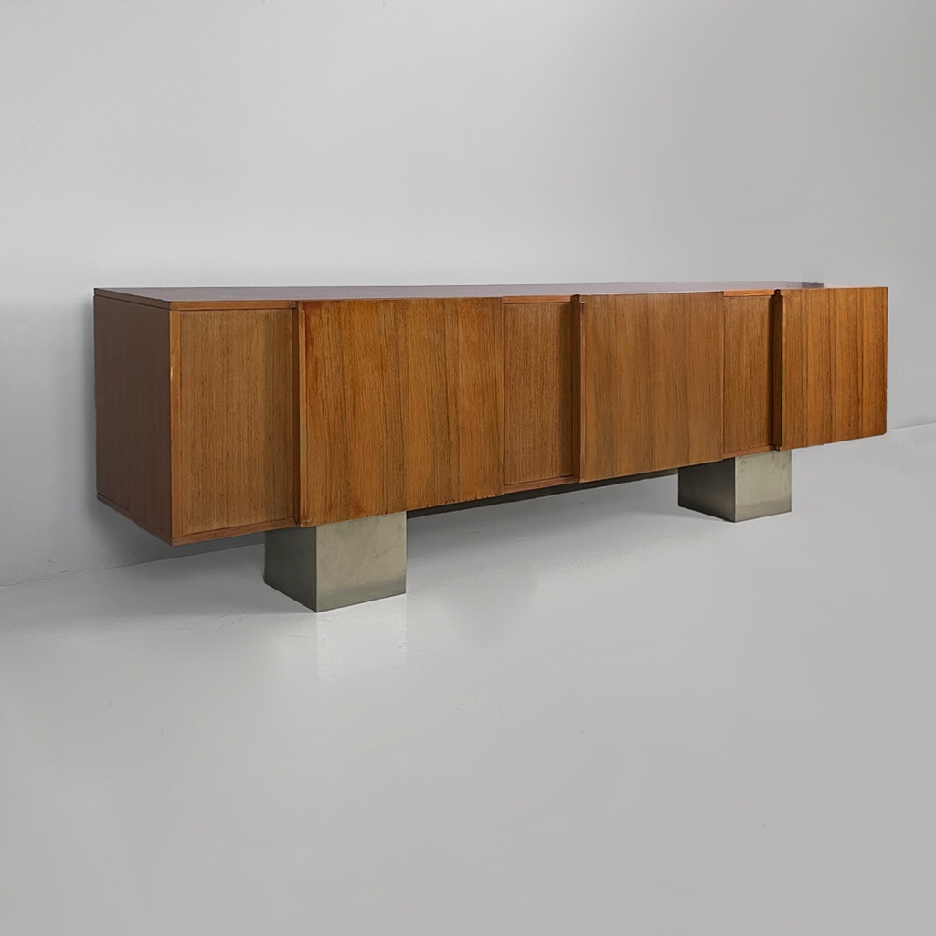Sideboard in legno e metallo, 1970 ca.