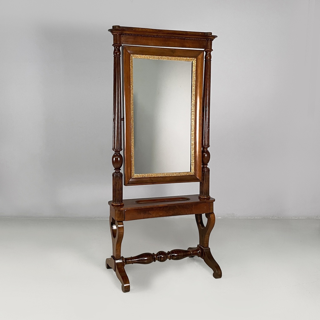 Specchio da terra in legno, 1850 ca.