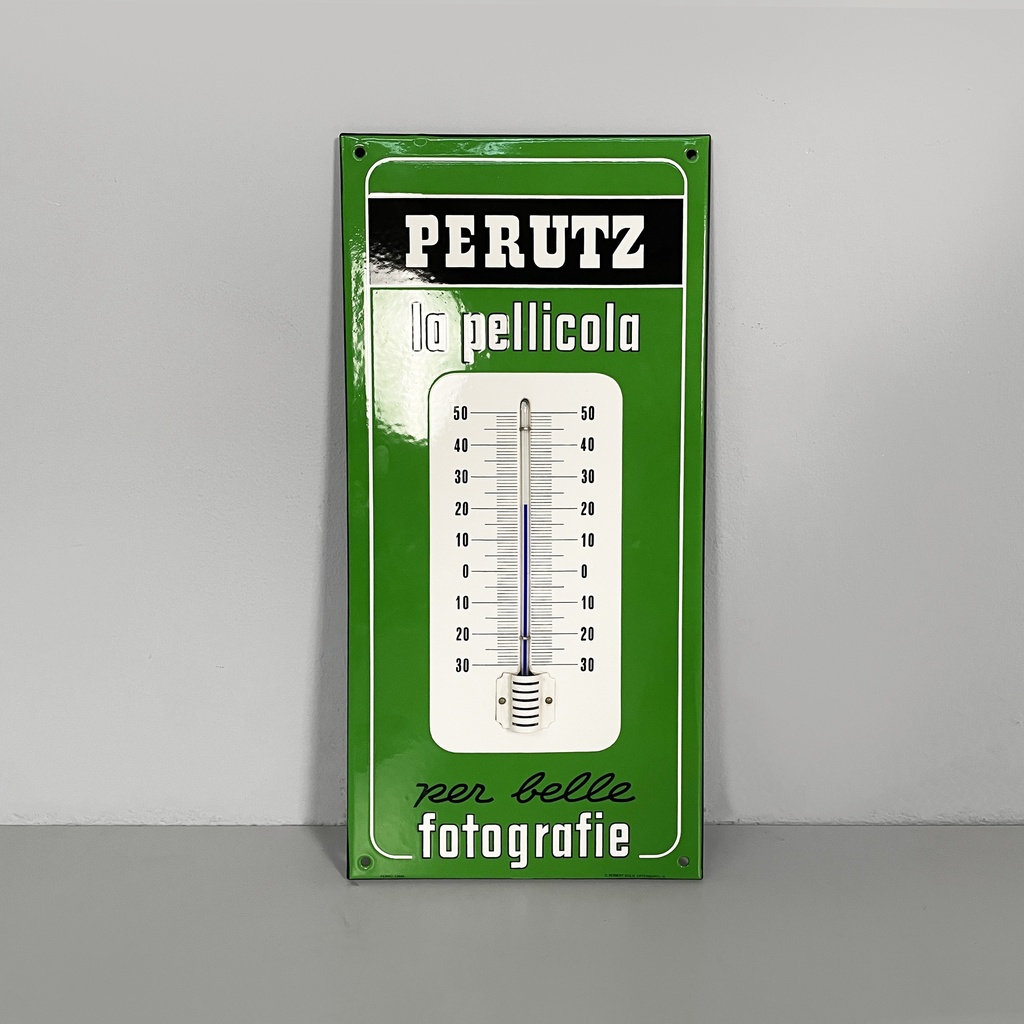 Termometro da parete Perutz in metallo, 1950 ca.