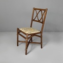 Sedia in rattan e tessuto, inizio 1900 ca.