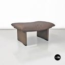 Pouf o poggiapiedi in tessuto grigio, 1980 ca.