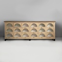Cassettiera in legno e vetro, 1930 ca.