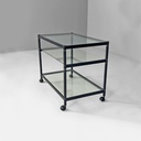 Carrello in metallo e vetro, 1970 ca.