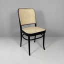 Sedia in paglia e legno nero, 1980 ca. 
