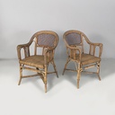 Sedie in rattan e rattan azzurro, inizio 1900 ca.