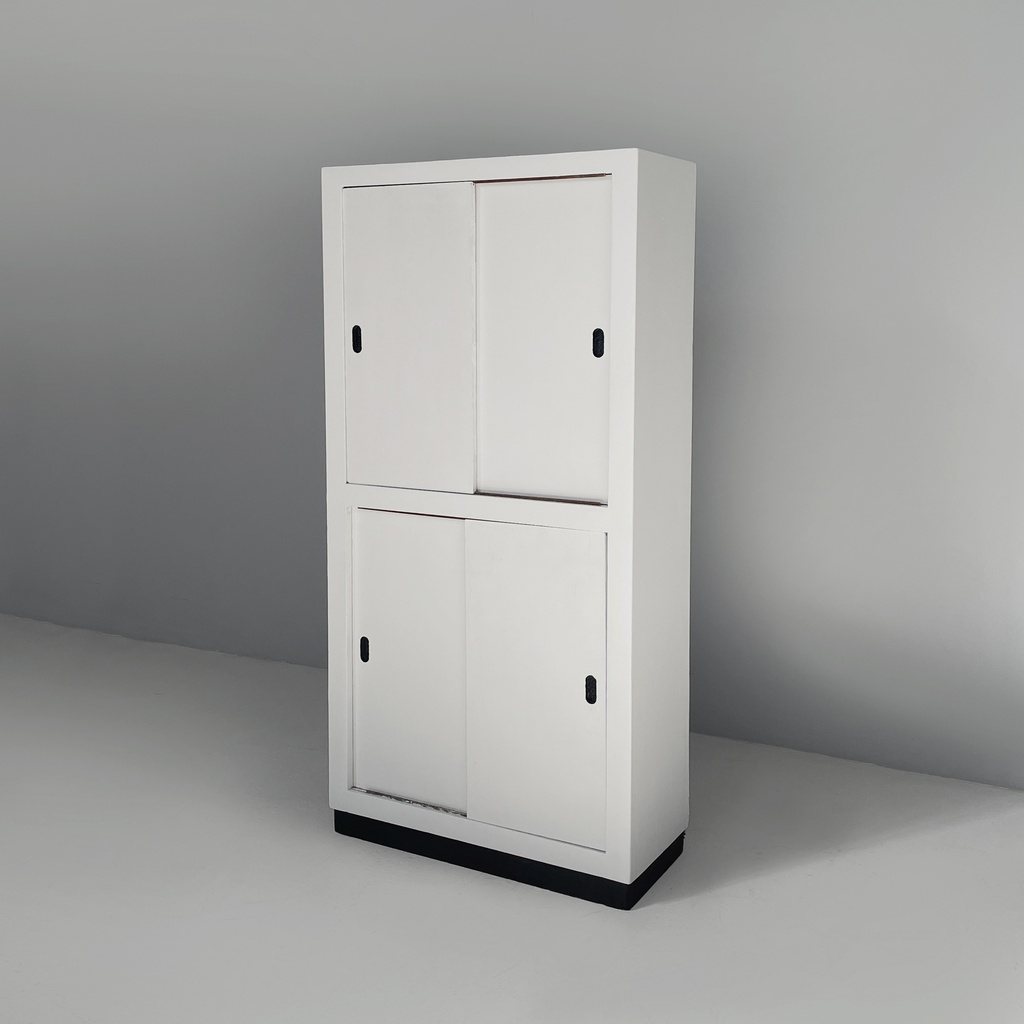 Armadio in legno grigio chiaro e nero, 1960 ca.
