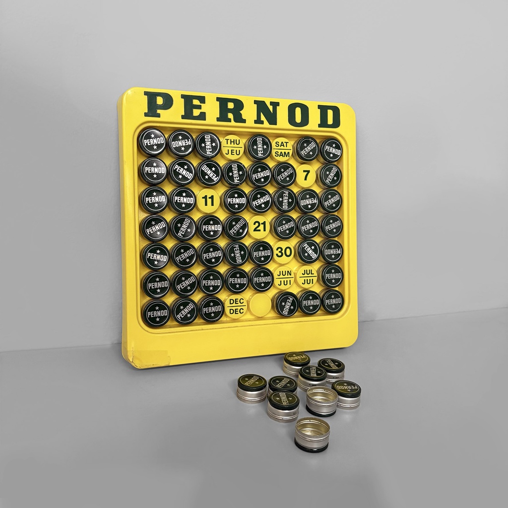 Calendario perpetuo pubblicitario Pernod, 1970 ca.