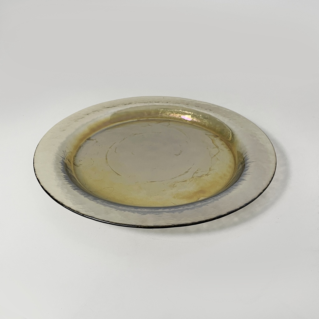 Piatto in vetro giallo, 1950 ca.