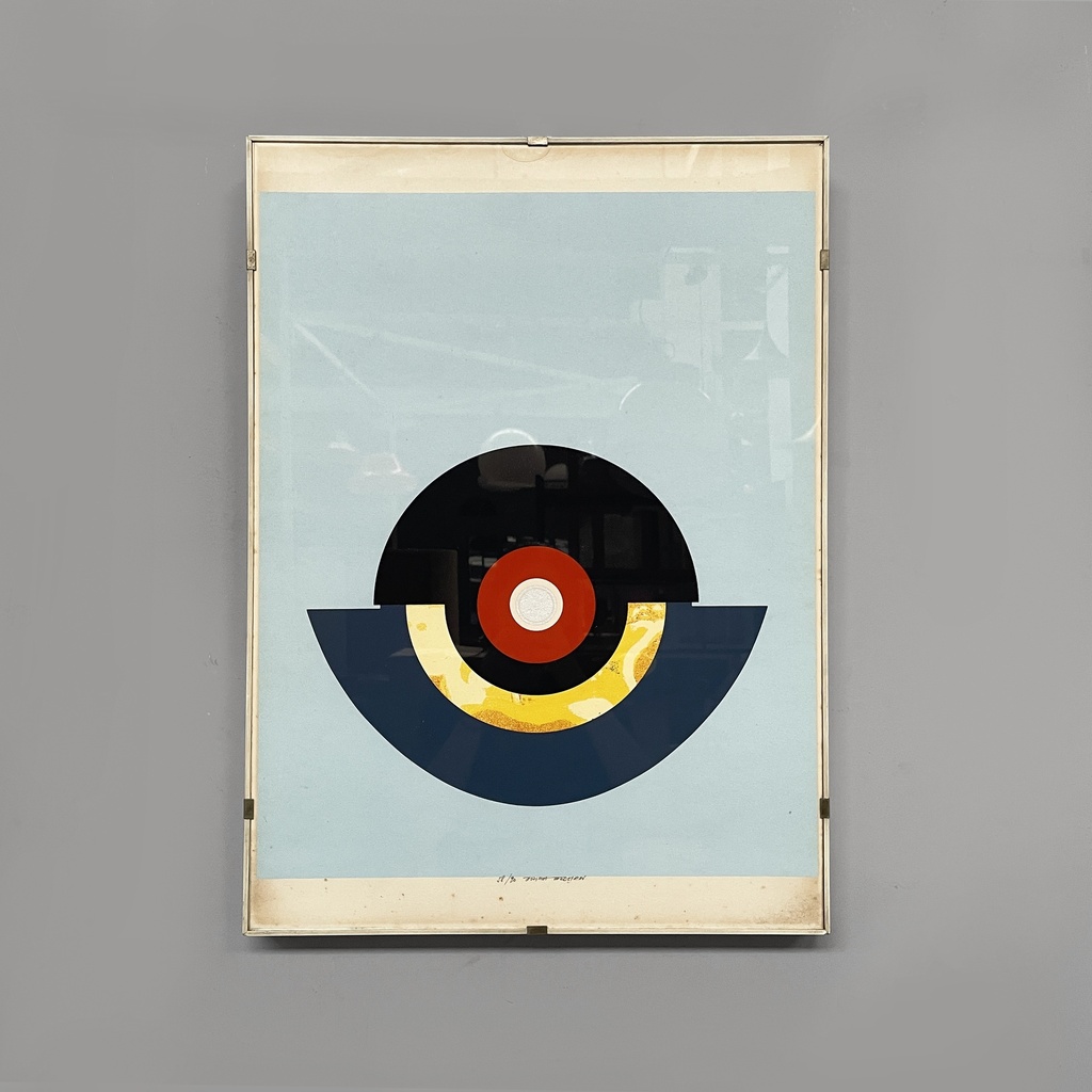 Quadro geometrico su carta, 1980 ca.