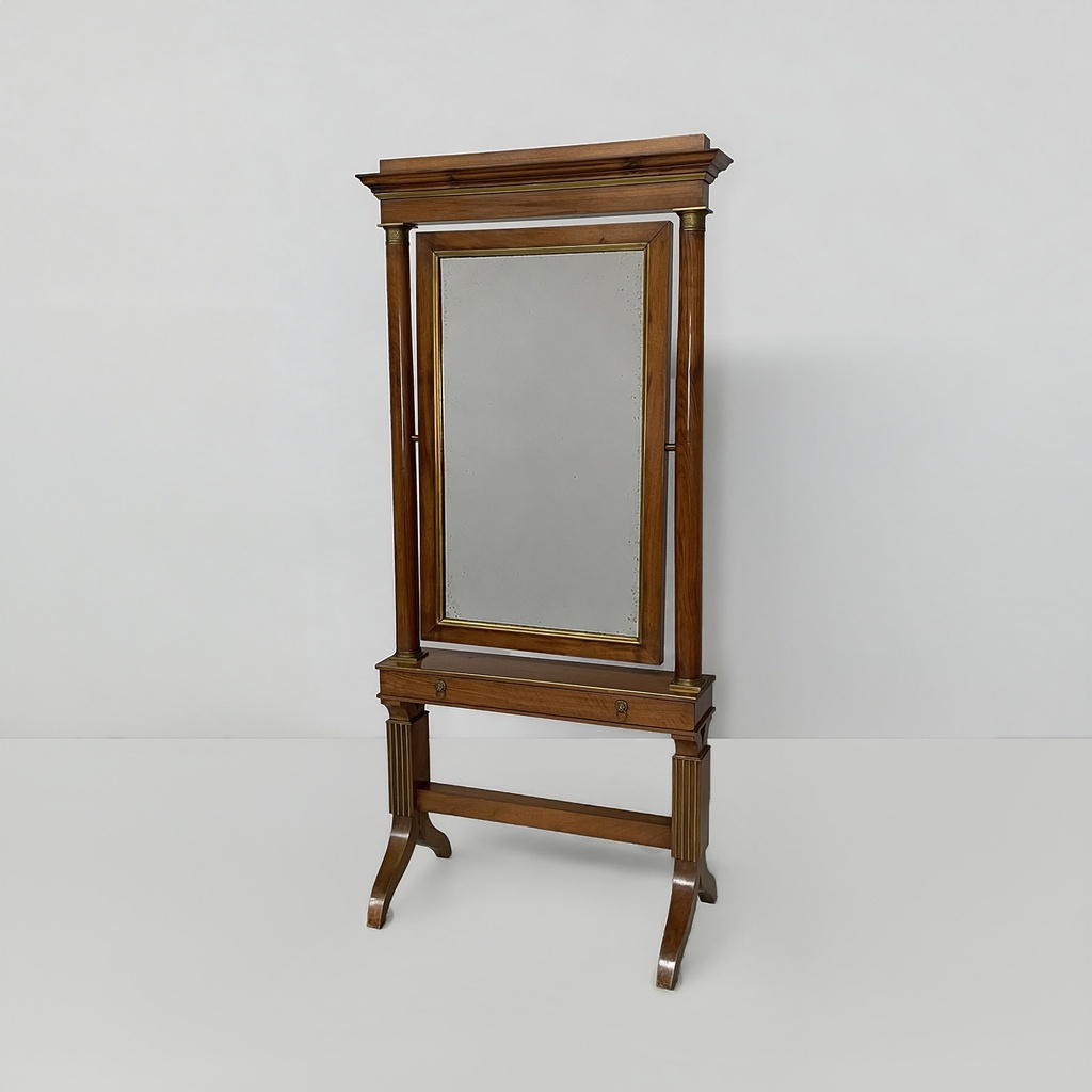 Specchio da terra con cassetto, metà 1800 ca.