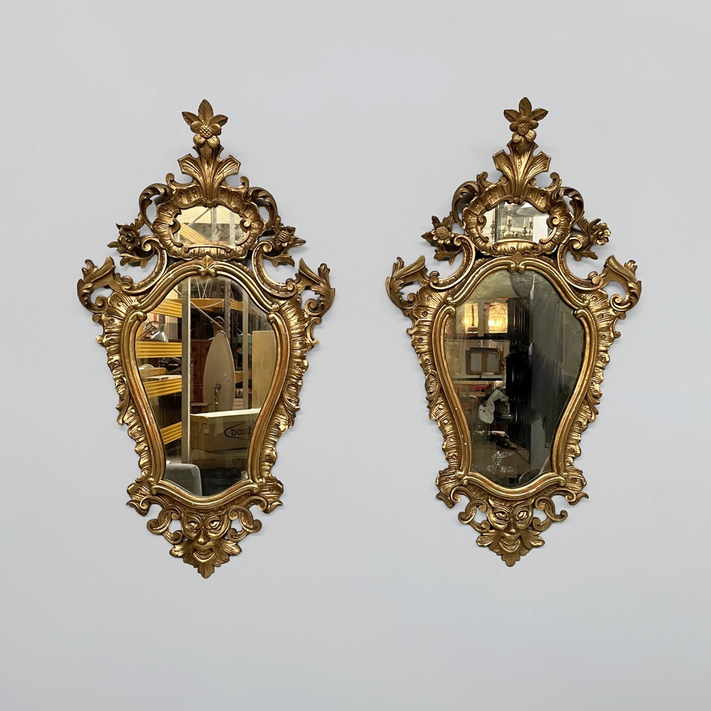 Specchi da parete in legno dorato, 1800 ca. 