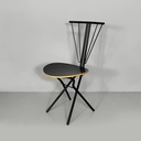 Sedia in legno e metallo nero, 1980 ca.