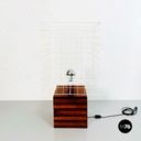 Lampada da tavolo con paralume metallico,  1980 ca.