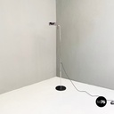 Lampada da terra in acciaio cromato e metallo nero, 1980 ca.