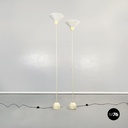 Lampade da terra in tessuto e metallo,  1980 ca.