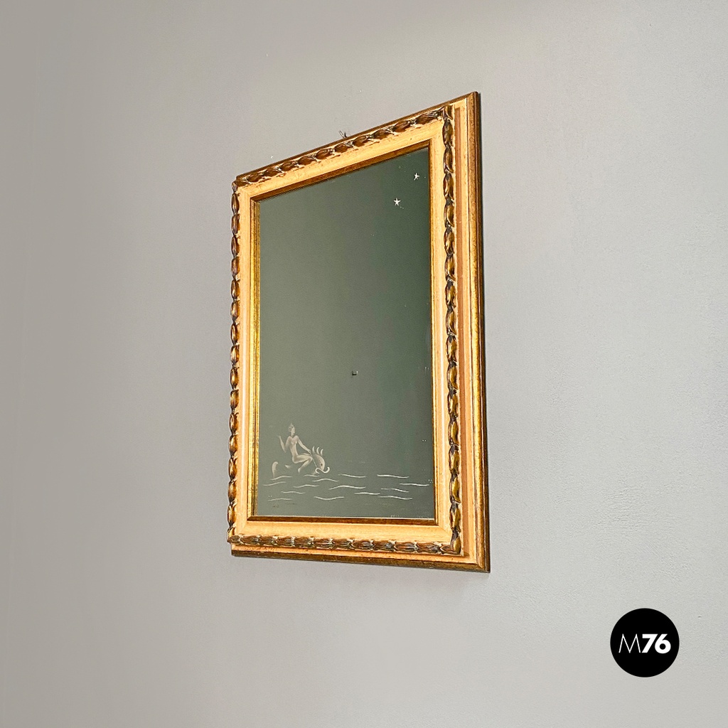 Specchio da parete con disegno pontiano, 1940 ca.