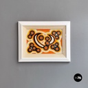 Quadro astratto arancio e blu,  1970 ca.