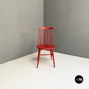 Sedia rossa in legno, 1960 ca. 