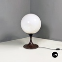 Lampada da terra in plastica marrone e vetro, 1970 ca. 