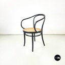 Sedia in legno nero e paglia di Vienna, 1930 ca.