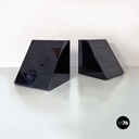 Cassettiere in legno nero laccato, 1980 ca.