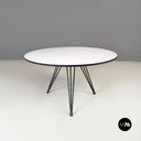 Tavolo da caffè in laminato bianco e metallo nero, 1960 ca. 