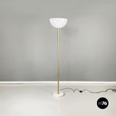 Lampada da terra in plexiglass ottone e marmo, 1970 ca.