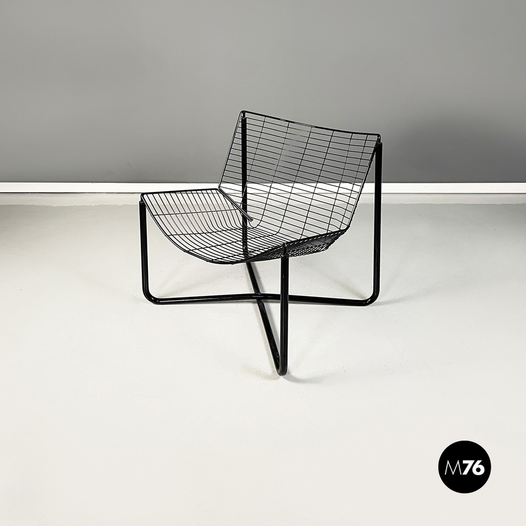 Poltrona in metallo nero, 1980 ca. 
