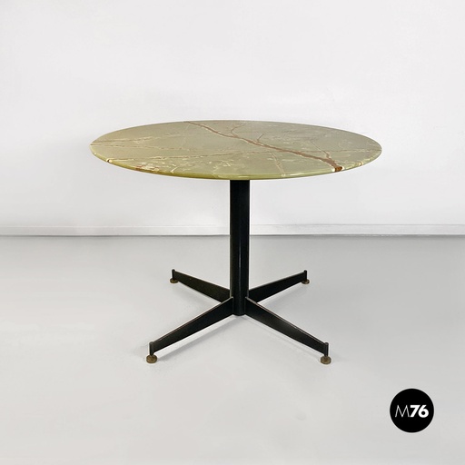 [2420004810] Tavolo da pranzo in onice e metallo nero,  1950 ca.