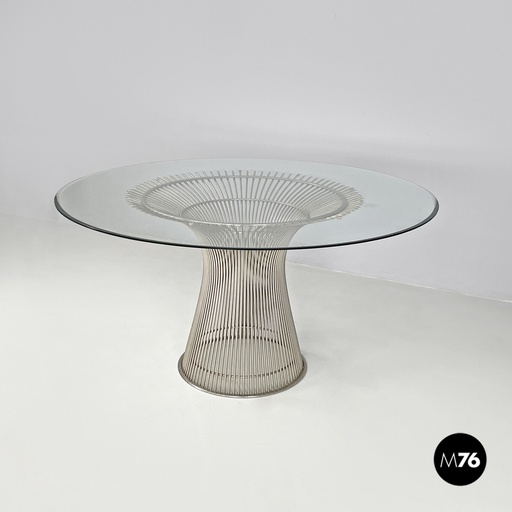 [2420004860] Tavolo da pranzo di Warren Platner per Knoll in metallo e vetro,  1966