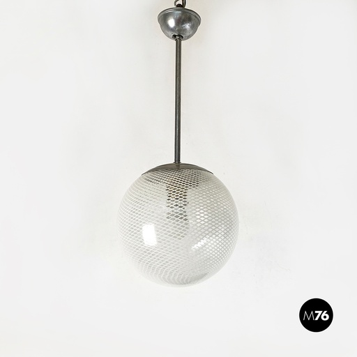 [2220002027] Lampadario in vetro reticella,  1930 ca.