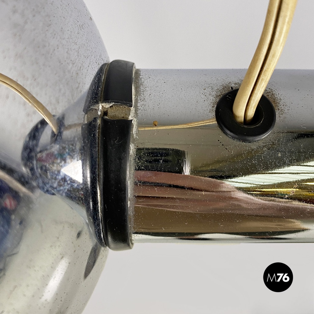 Lampada da terra in acciaio cromato, 1970 ca.