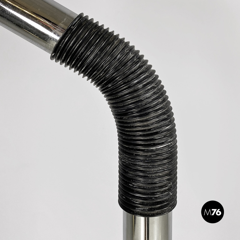 Lampada da terra in acciaio cromato, 1970 ca.