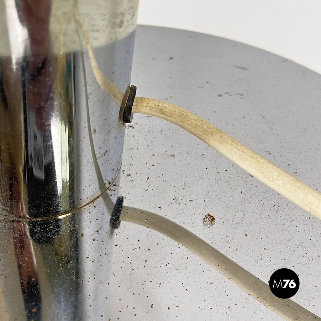 Lampada da terra in acciaio cromato, 1970 ca.