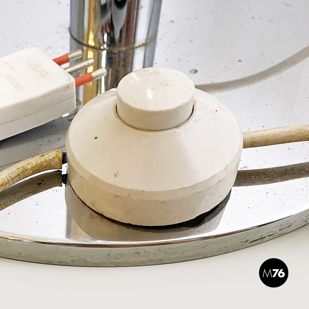 Lampada da terra in acciaio cromato, 1970 ca.