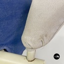 Poltrone in legno e tessuto grigio e blu, 1980 ca.