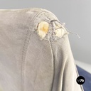 Poltrone in legno e tessuto grigio e blu, 1980 ca.